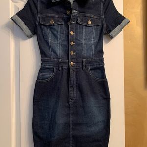 Fashionnova Denim Mini Collar Dress